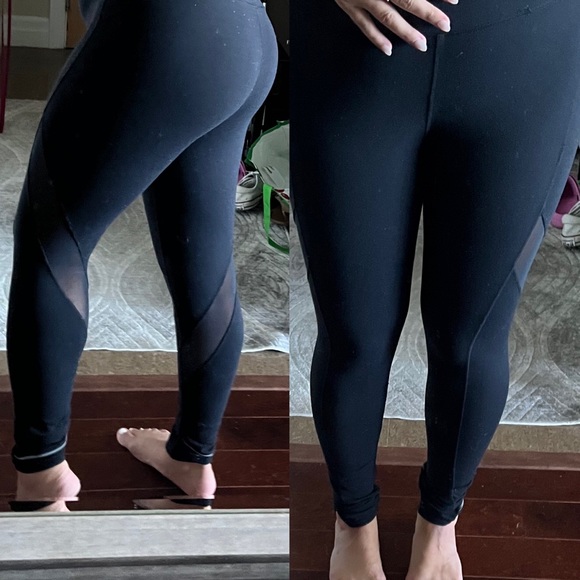 Mesh Panel Black Leggings - Picture 2 of 4